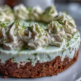 Slice of no-bake key lime pie, perfectly chilled and ready to serve.