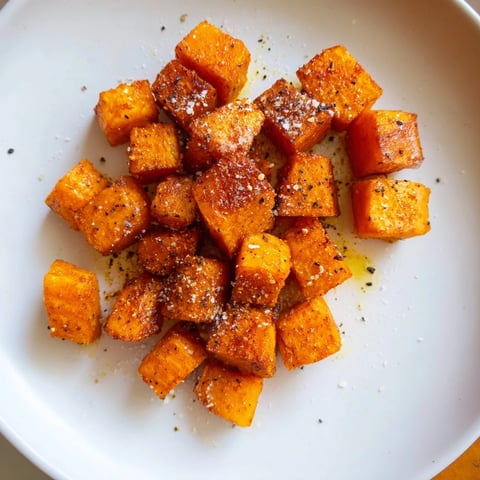 Golden and caramelized Roasted Sweet Potatoes, a simple side dish with crispy edges and savory spices.