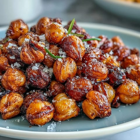 Golden-brown Crispy Chickpea Snack piled high on a rustic wooden board, seasoned with paprika and cumin.  