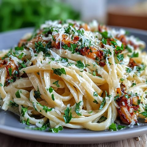 Bright and buttery pasta with green peas, zesty lemon, and Parmesan in a silky sauce.