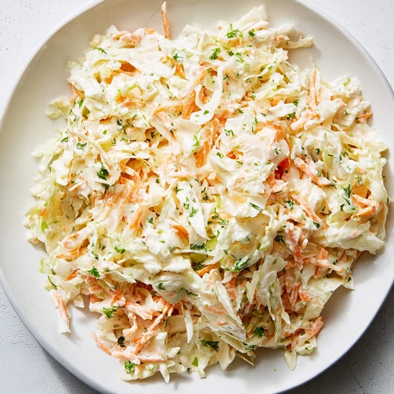 This refreshing coleslaw with apple features shredded cabbage, carrots, and a tangy, vibrant dressing for lunch.