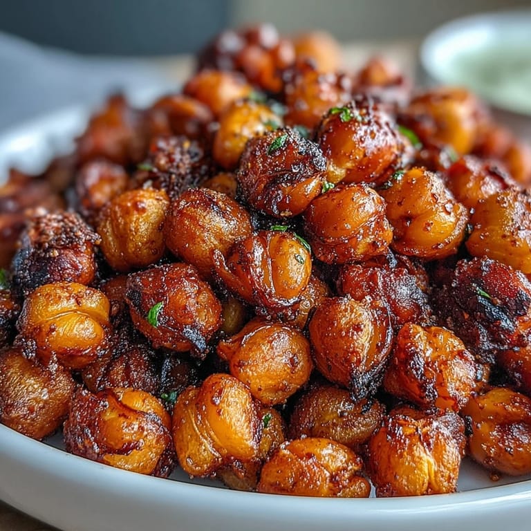 Perfectly roasted Crispy Chickpea Snack arranged on a parchment-lined tray, ready to be served as a healthy appetizer.