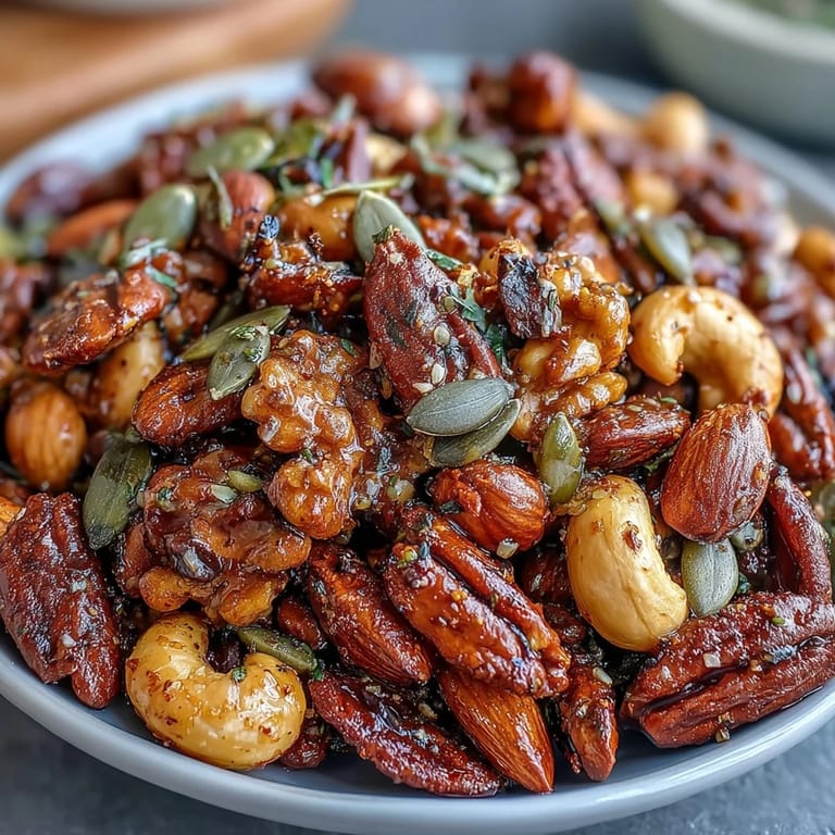 Savory and sweet spiced nuts and seeds bake to crunchy perfection.