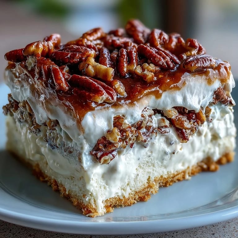Decadent Butter Pecan Tres Leches Cake served chilled on a dessert plate, featuring toasted pecan topping, ready to enjoy with a tall glass of milk.
