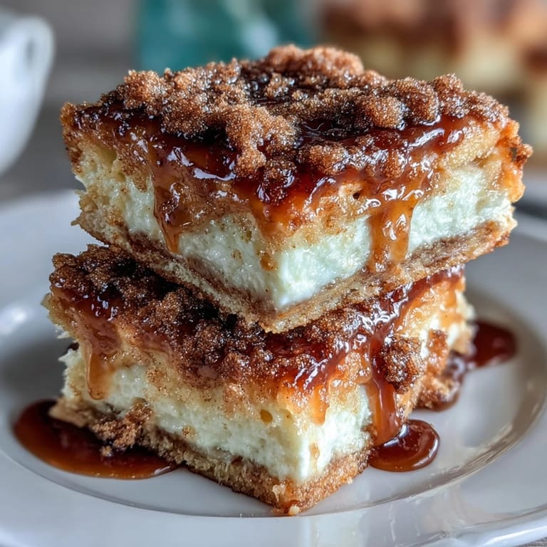 Delicious Easy Cinco de Mayo Sopapilla Cheesecake Bars drizzled with cinnamon.