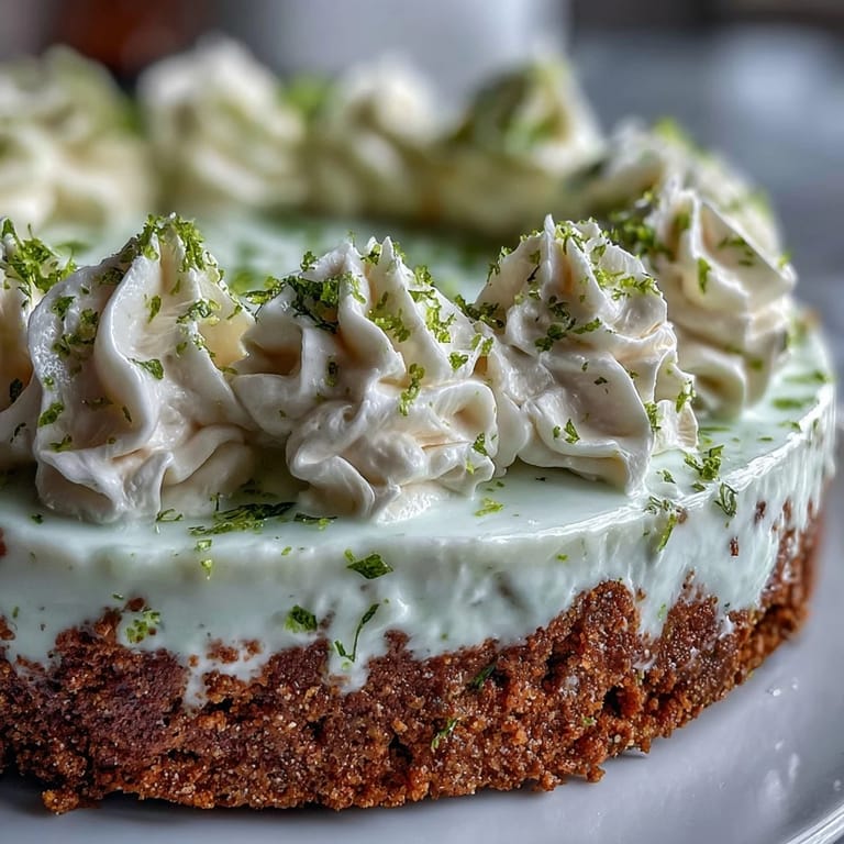 Slice of no-bake key lime pie, perfectly chilled and ready to serve.