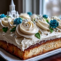 Festive sheet cake with buttercream roses and edible diploma, perfect for graduation celebrations.  