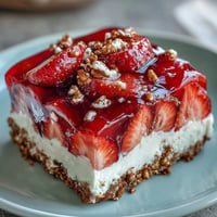 Vibrant Memorial Day Strawberry Pretzel Salad Dessert with creamy, fruity layers.